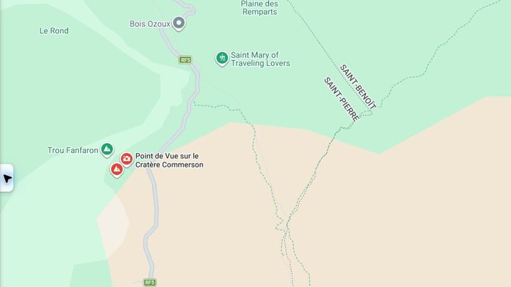 Aperçu cartographique de Cratère Commerson à Route du Volcan