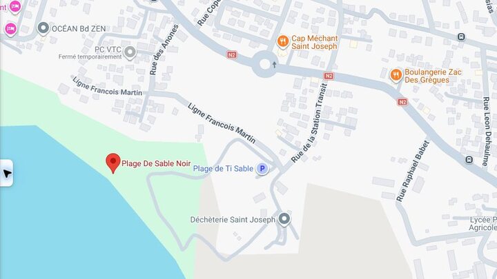 Aperçu cartographique de Plage de Ti Sable à Saint-Joseph